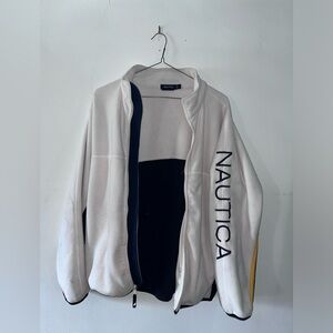 Vintage Nautica Fleece Jacket Men’s L Full Zip Colorblock Retro Y2K